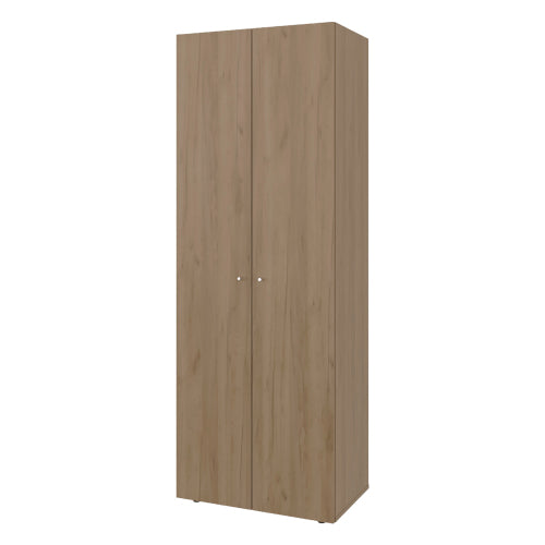 Armoire 66.9" H, 2 Doors, 4 Shelves, Natural Oak / White - Bedroom