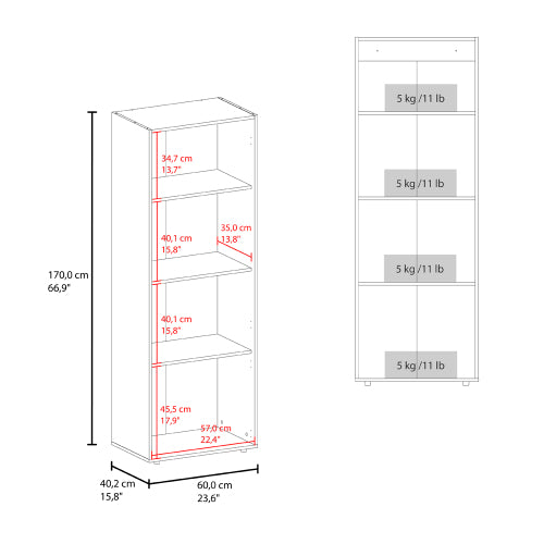 Armoire 66.9" H, 3 Doors, 3 Shelves, White - Bedroom