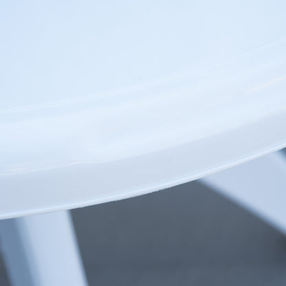 36.25inch   Dia Round Plastic Patio Table with Umbrella Hole, Outdoor Bistro Dining Table, for Bar, Garden, Backyard, Poolside, Yard, White