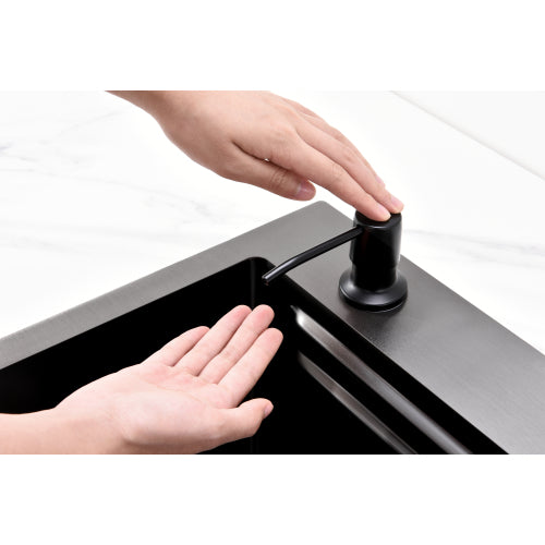 Waterfall Kitchen Sink, Stainless Steel Single Bowl in Black, Multifunctional Workstation with Flying-rain Faucet and Cutting Board, 30×18″ Stainless Steel Single Bowl Sink, LS-SSBL05