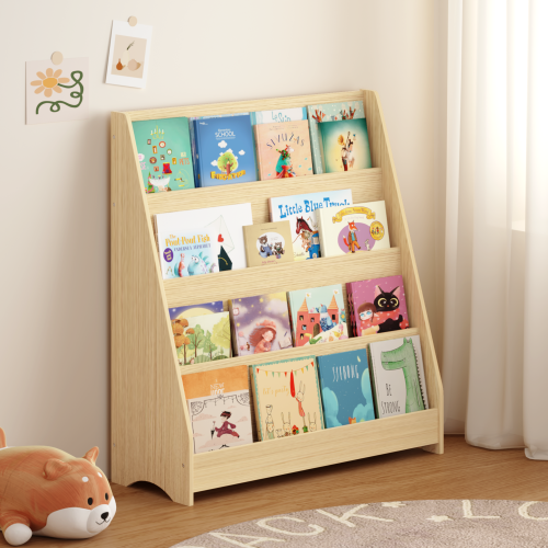 4-Tier Kids Bookshelf Display Shelf for Bedroom and Playroom