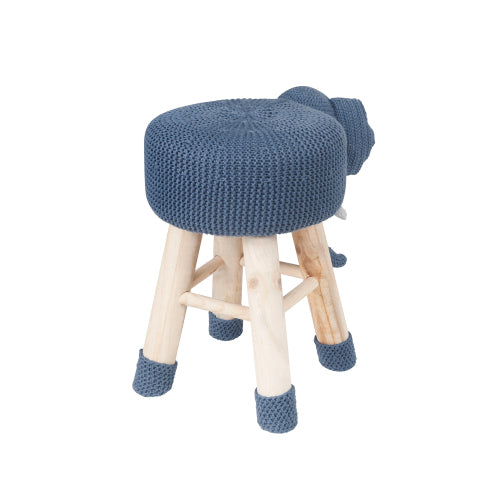 Elephant Ottoman Stool Cute Animal Foot Stool Kids Seat with Solid Wood Legs