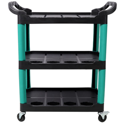 3 Tier Rolling Auto Detail Cart With Wheels,Car Wash Organizer for Detailers Garage, Workshop, Repair Shop, Storage Tool, Green&Black
