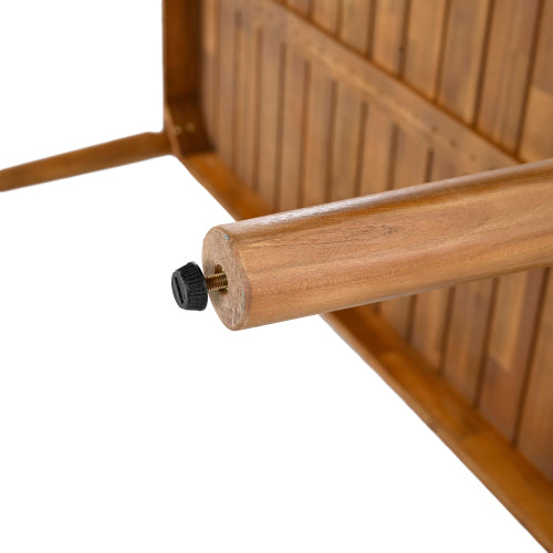 Acacia Wood Dining Table 6-Person Outdoor Table, Farmhouse Furniture for Patio, Garden, Backyard, Teak 180 LBS Weight Capacity 63"L