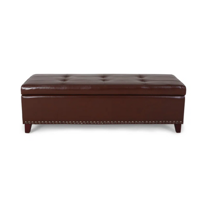 Ottoman with Storage, 51 Inch Large Ottomans Storage Bench, Upholstered End of Bed Bench with Hinged Lid, Long Foot Rest Stool for Living Room Bedroom