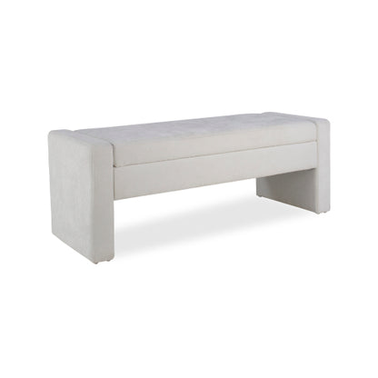 50inch  Modern Upholstered Storage Bench with Tufted Seat, Fabric Ottoman Bench for Bedroom, Entryway, or Living Room, Soft Close Hinge