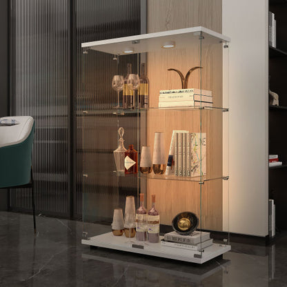 Tempered Glass Display Cabinet with LED Lighting