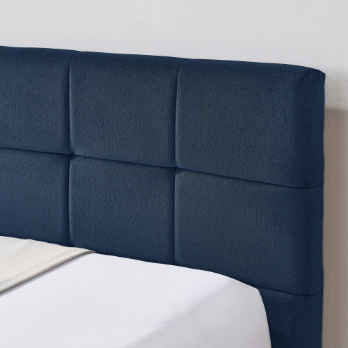Full Size Upholstered Tufted  Bed Frame, Sofa Bed Frame with Comfortable Backrest and Armrests, Full Size Bed for Bedroom, Living Room,Velvet, Dark blue(80.5inch *59inch *30.5inch )