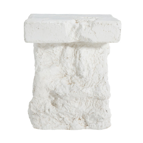 Talia Outdoor Patio Modern Artistry MGO Side Table, White