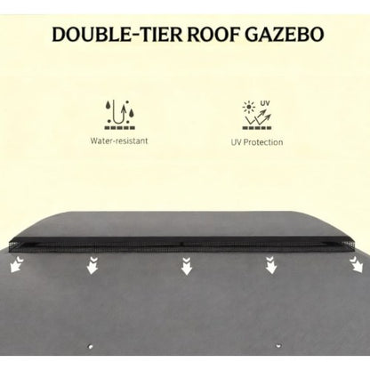 Outdoor Gazebo Canopy Shelter,Patio Gazebo,with Netting,Vented Roof