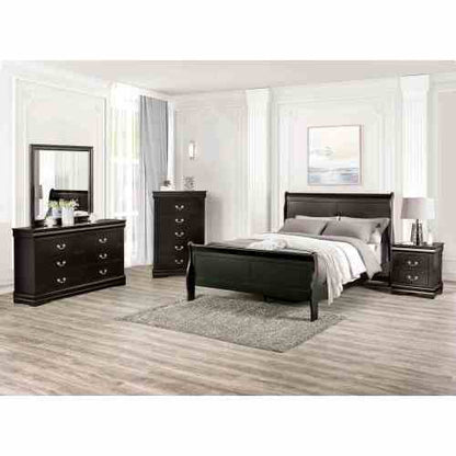Black Transitional Nightstand with Dovetail Drawers