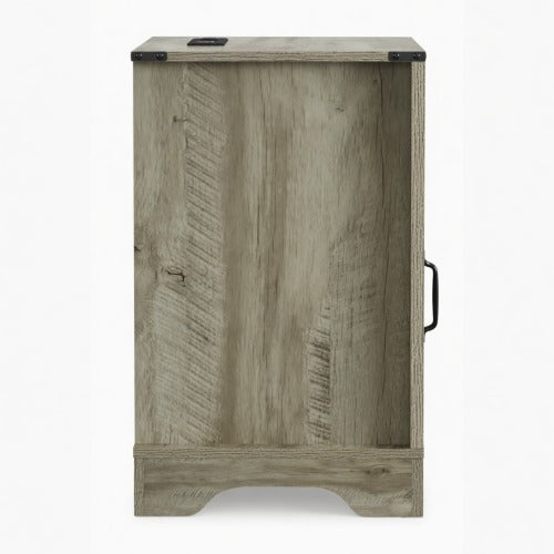 16inch Light Grey Farmhouse Charging Nightstand