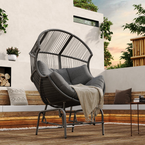 Palos Outdoor Wicker Glider Chair - Dark Gray
