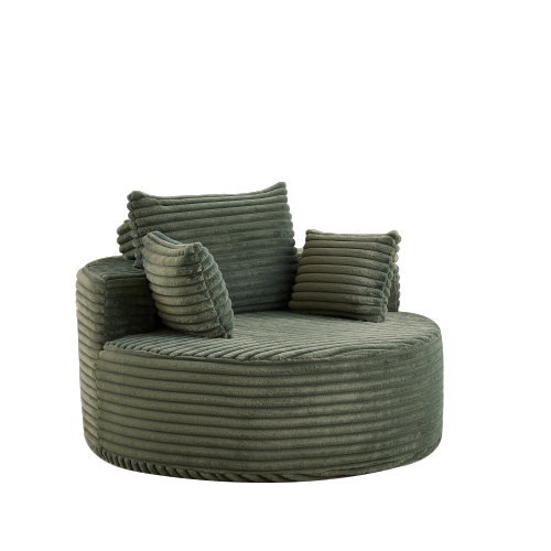 50"L Corduroy Sponge single sofa,No Assembly Required,Fluffy Modern Sleeper Chair for Living room, Bedroom, Lounge and Projection Room(Not a swivel chair.)