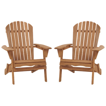 Outdoor Wooden Folding Chair Set of 2 with Pre-Assembled BackRest, Wood Patio Chair for Garden Backyard Porch Pool Deck Firepit