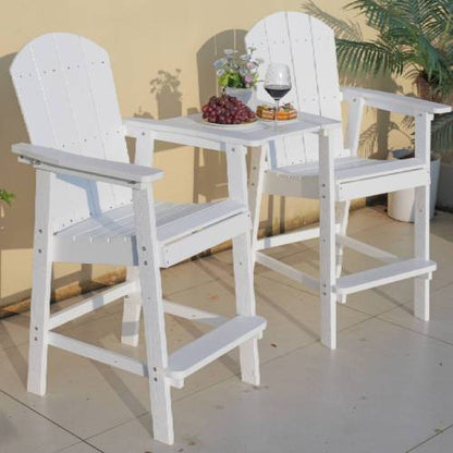 Lounge chair White color, suitable for all seasons: Outdoor lounge chair, made of sturdy HIPS material, equipped with 304 stainless steel accessories.