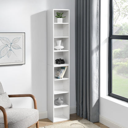 70.9 Inch 8-Tier Detachable Slim Media Storage Tower Adjustable Home Office Bookcase