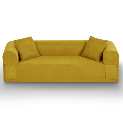 3-Seater Boneless Corduroy Sofa, No Assembly for Compact Spaces