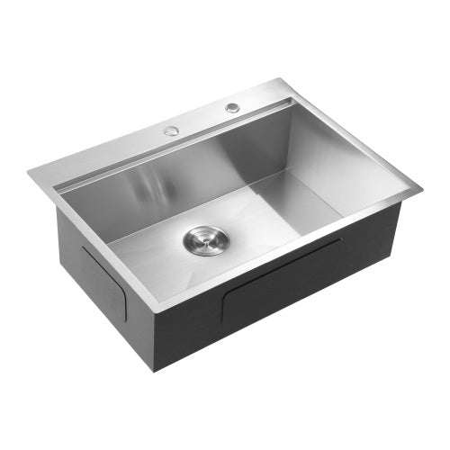 33x22x10"Drop-in Single Bowl Stainless Steel Kitchen Sink with Workstation