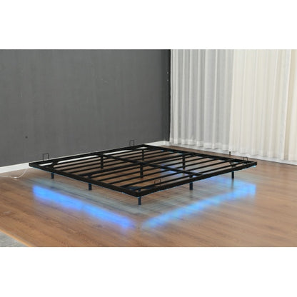 Queen Size Floating Bed Frames with LED Lights, Metal Platform Bed , Solid and Stable, Noise Free, No Box Spring Needed, Easy Assembly