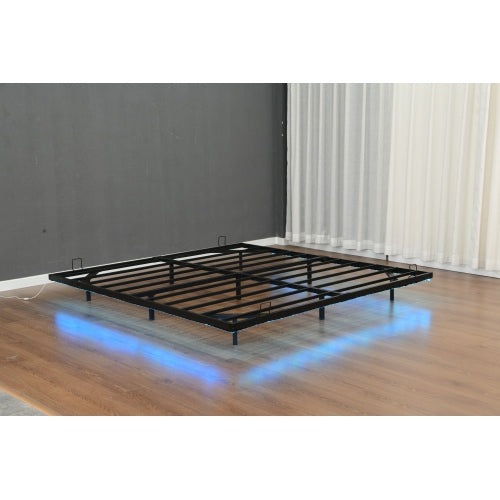 King Size Floating Bed Frames with LED Lights, Metal Platform Bed , Solid and Stable, Noise Free, No Box Spring Needed, Easy Assembly (King)