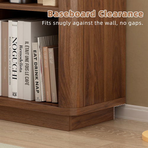 40 Inch Wide 6-Cube Curved Edge Low Horizontal Farmhouse Bookcase