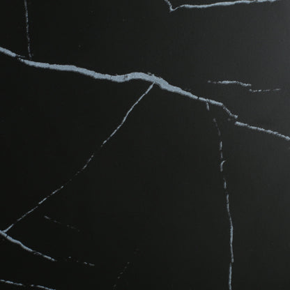 Outdoor Lightweight Concrete Black Marble Effect Side Table,Living Room Mgo End Table