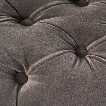 Tufted Velvet-Look Dining Chairs with Carved Wood Legs, Set of 2, Charcoal