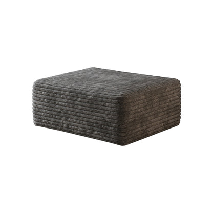 Dark Grey Plush Corduroy Sofa Ottoman with Compressed Packaging