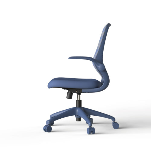 Ergonomic Color Office Chair 300lb (About 149.7kg), Home Office, Mesh Back, Integrated Molded Foam, Comfortable Sitting, Flipping Armrest, Fireproof, Rotating, Lifting Multifunctional Chair (Blue)
