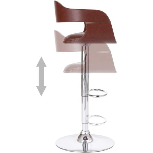 Contemporary Swivel Adjustable Barstool with Padded Seat and Back