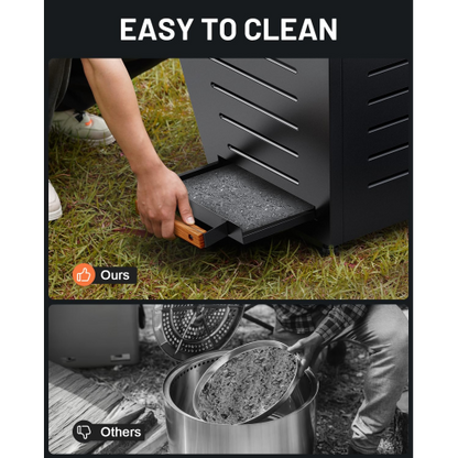 25 Inch Smokeless Fire Pit Stainless Steel Wood Burning Fireplace Portable Outdoor