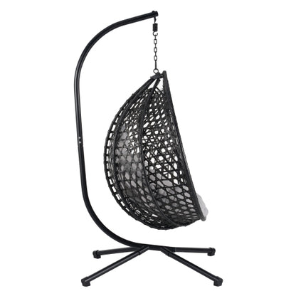U_STYLE Sturdy Hammock Chair with Stand,Durable Hanging Egg Chair with Rattan Weaving