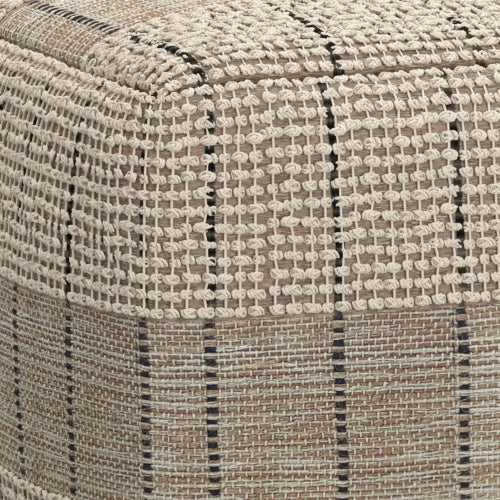 18 Inch Jute Cotton Pouf Ottoman Handwoven Footrest Accent Seat