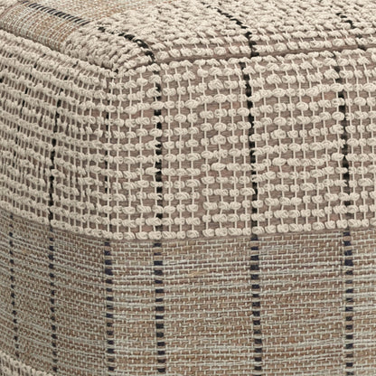 18 Inch Jute Cotton Pouf Ottoman Handwoven Footrest Accent Seat