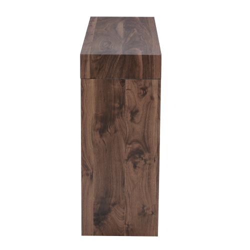 Elegant natural walnut wood grain bar table -50 inches long, a practical choice for modern home decor. Walnut wood grain texture veneer, equipped with double drawers, can be used as both a bar counter