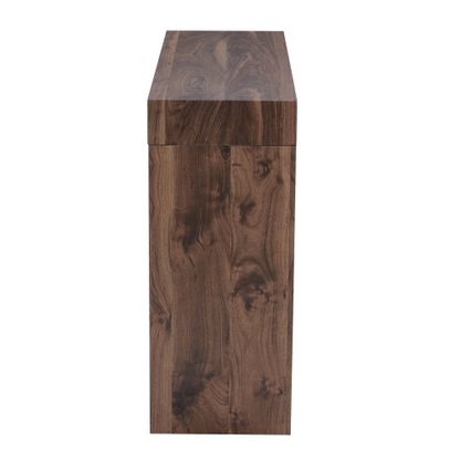 Elegant natural walnut wood grain bar table -50 inches long, a practical choice for modern home decor. Walnut wood grain texture veneer, equipped with double drawers, can be used as both a bar counter
