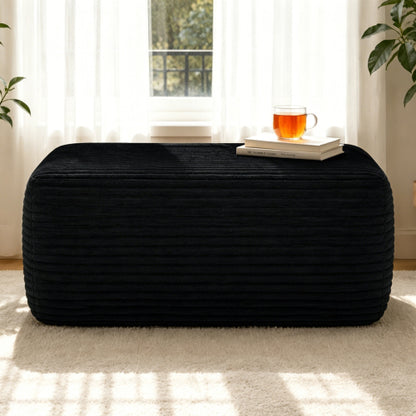 Plush Ottoman Black Modular Sofa Accent Ottoman for Living Room