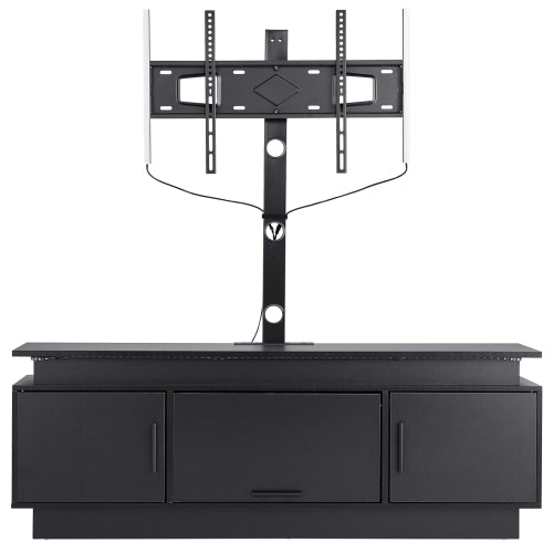52 Inch Height Rotatable TV Stand with VESA Mount, Power Outlet & Music Sync LED Lights for 75 Inch TV