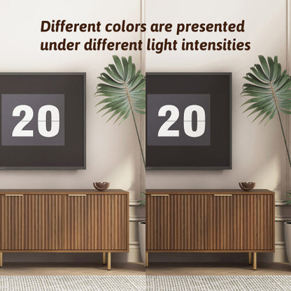 68 Inch wood Fluted MDF TV Stand with Gold Metal Legs 4 Storage Cabinets for 55+ Inch TV