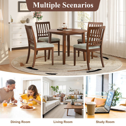 Extendable Round Dining Table for 2-4 People, Folding Wood Dining Table with Adjustable Size, Space-Saving Design for Small Apartments and Dining Areas - BROWN