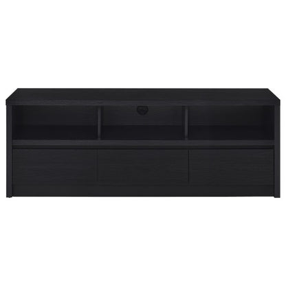 Modern Black 3-Drawer 59 Inch TV Media Console with Cable Cutout