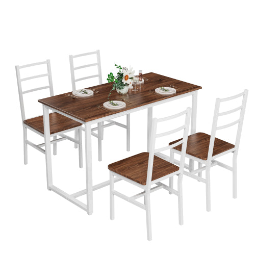 5-Piece Dining Table Set with 4 Chairs, Space Saving Kitchen Set