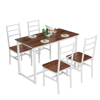5-Piece Dining Table Set with 4 Chairs, Space Saving Kitchen Set