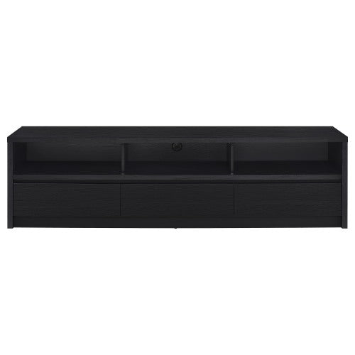 Black 78 inch TV Stand with 3 Drawers, Open Shelves & Cable Management