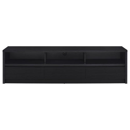 Black 78 inch TV Stand with 3 Drawers, Open Shelves & Cable Management