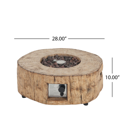 Patio MGO Propane Fire Pit, 30, 000BTU, Wood Pattern Brown (Tank Cover Not Provided)