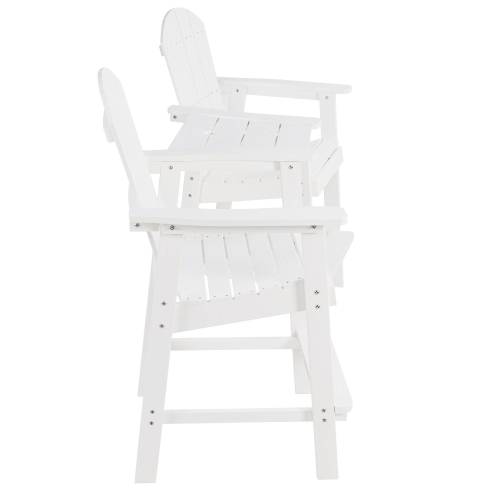 Lounge chair White color, suitable for all seasons: Outdoor lounge chair, made of sturdy HIPS material, equipped with 304 stainless steel accessories.