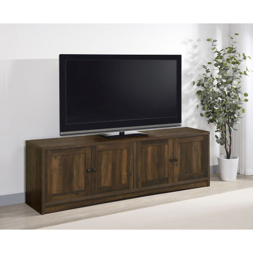 Dark Pine 78 inch TV Stand with 4 Doors & Adjustable Storage Shelves