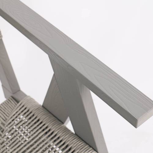 Lounge chair Light Gray color, suitable for all seasons: Outdoor lounge chair, made of sturdy HIPS material, equipped with 304 stainless steel accessories.